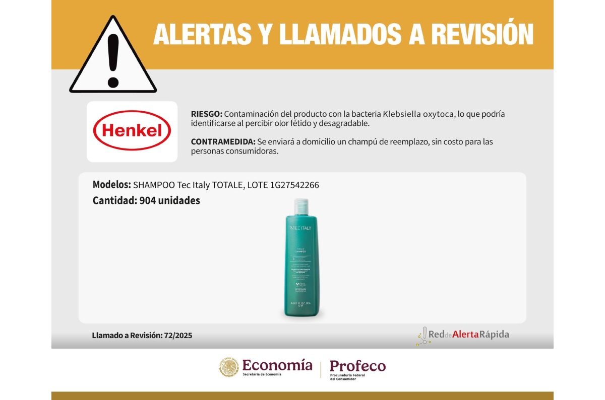 Profeco lanza advertencia por shampoo totale